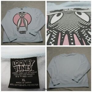 Looney Tunes Sweatshirt Mens XL Blue Bugs Bunny Graphic Crew‎ Neck Pullover